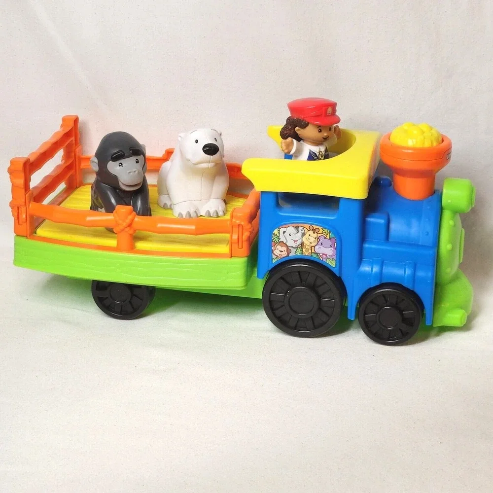Fisher Price Little People Zoo Train Wagon 3 Figures Music Sounds‎ See Video